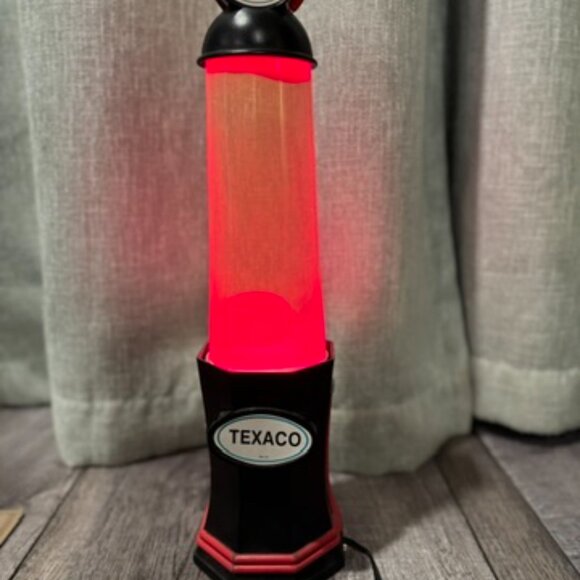Vintage 1990’s Texaco Gas Pump Lava Lamp - Black Base, Red Wax, Clear Liquid - Picture 3 of 10